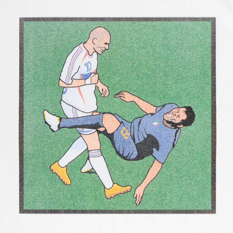 Футболка с принтом Zinedine Zidane Headbutt белая