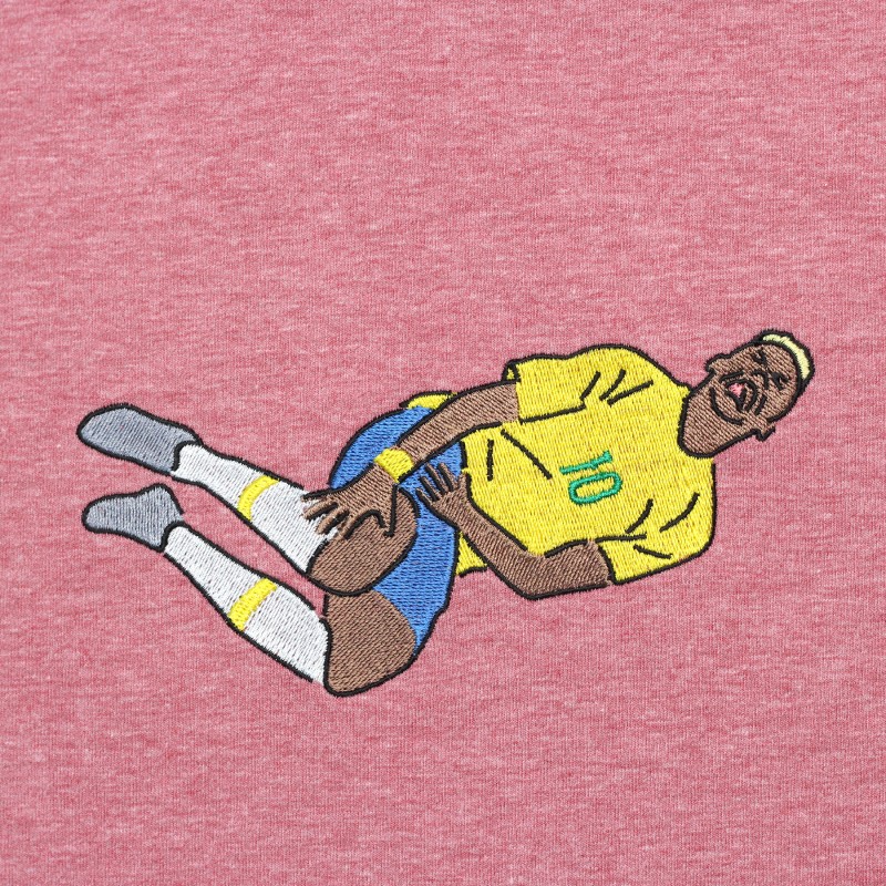 Футболка с вышивкой Neymar красный меланж