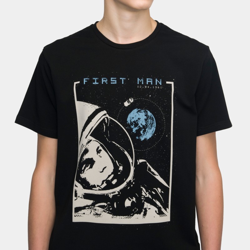 Футболка с принтом Gagarin | First Man черная
