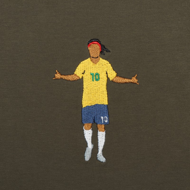 Футболка с вышивкой Ronaldinho | Brazil зеленая
