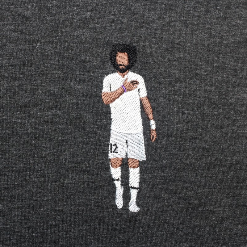 Футболка с вышивкой Marcelo | Real Madrid черный меланж