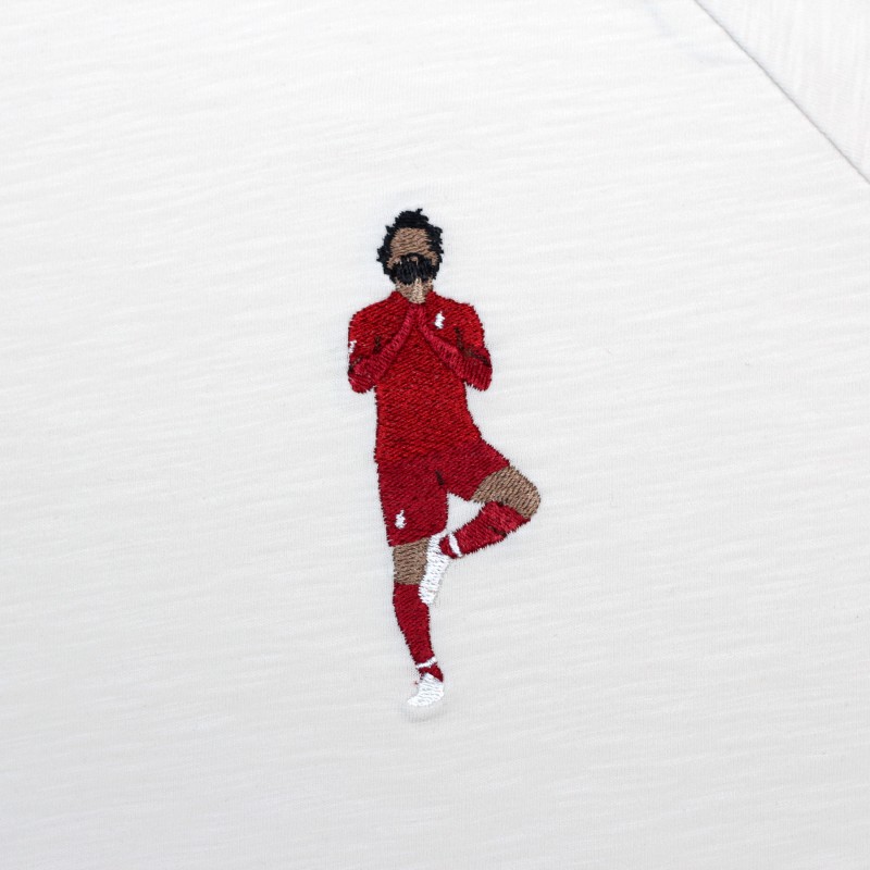Футболка с вышивкой Salah | Liverpool белый меланж