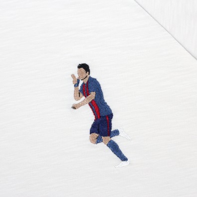 Футболка с вышивкой Suarez | Barcelona белый меланж
