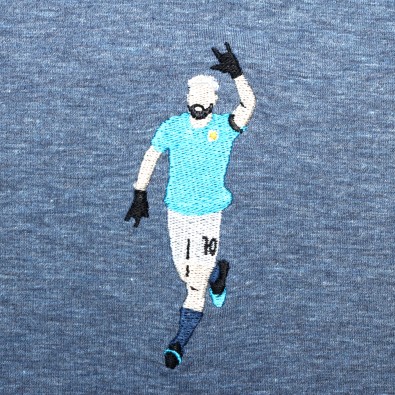 Футболка с вышивкой Aguero | Manchester City сиреневый меланж