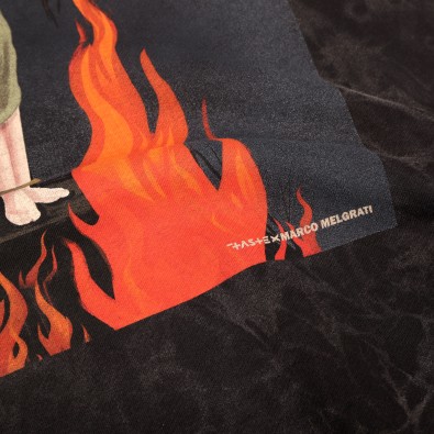 Толстовка Unif washed с принтом Witch on fire black