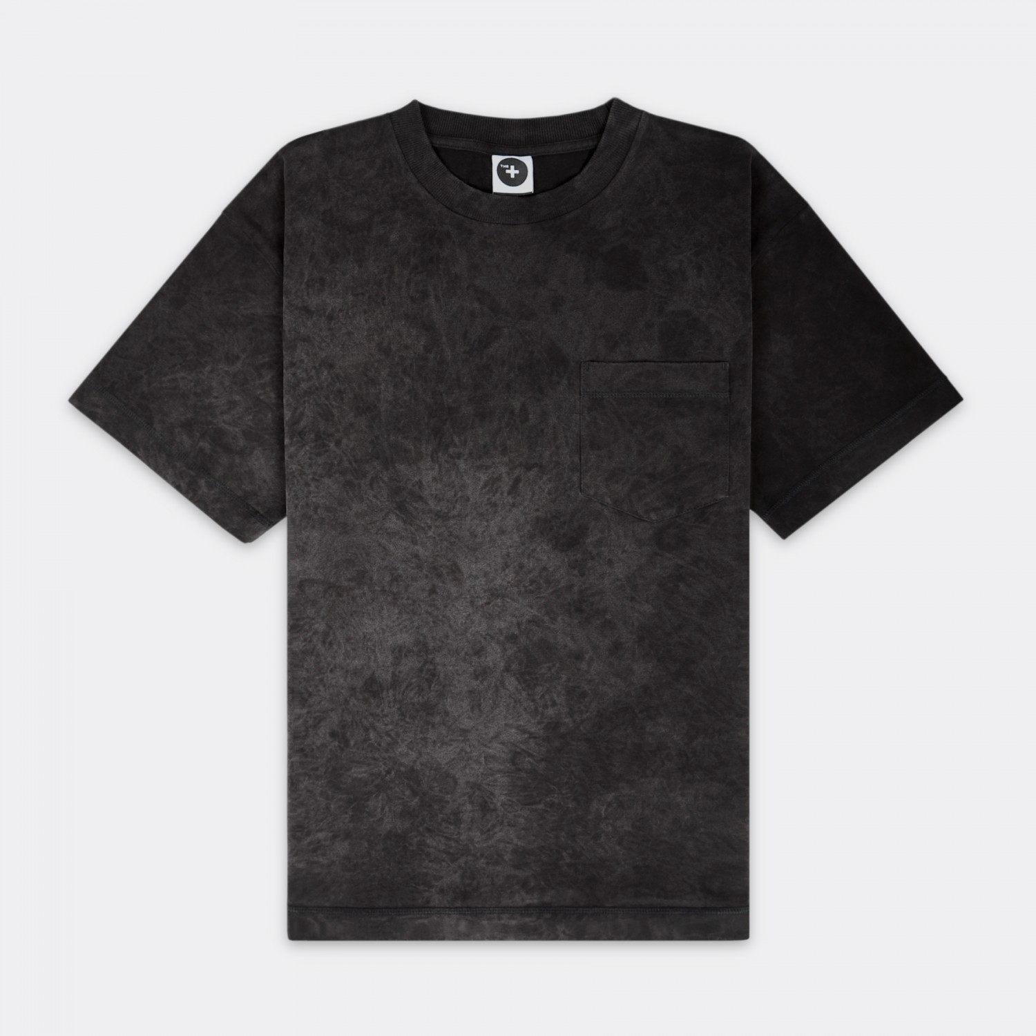 Replica Faded wash | Черно-серая футболка с бархатным ворсом и тай дай  окрашиванием | THE TASTE