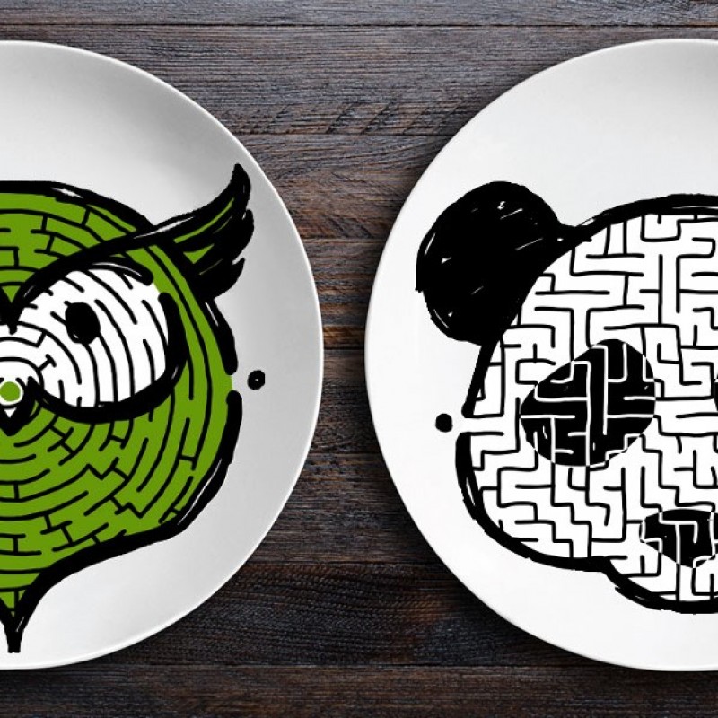 Набор тарелок ZooLab с рисунком (Сова|Панда)