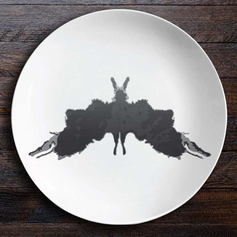Набор тарелок с пятнами Роршаха (Гаргульи|Мотылек)