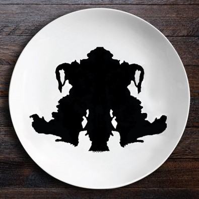 Набор тарелок с пятнами Роршаха (Близнецы|Байкер)