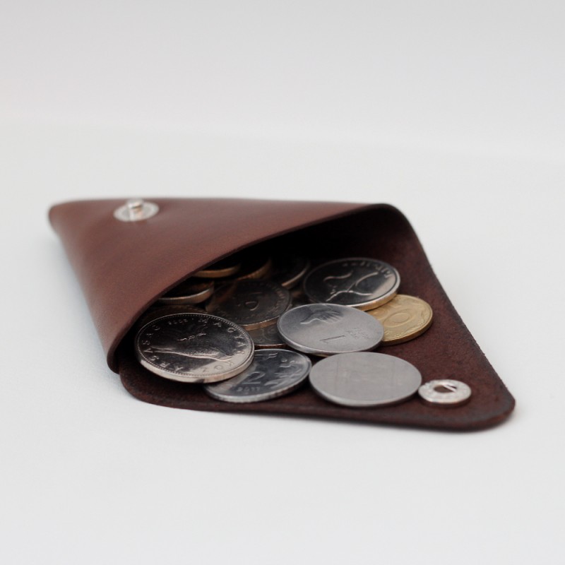 Кожаный кошелек / монетница Dalet (коричневая)