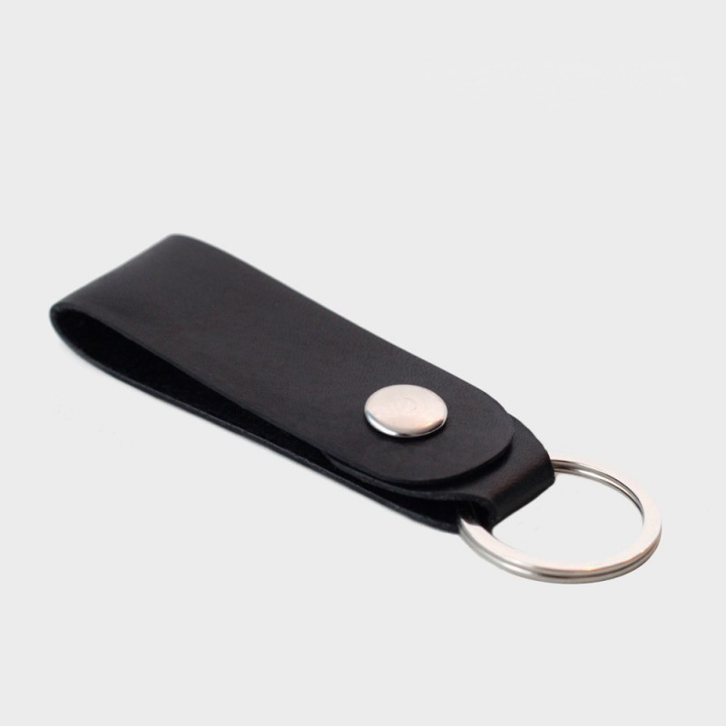 Кожаная ключница / брелок для ключей Loop (черный)